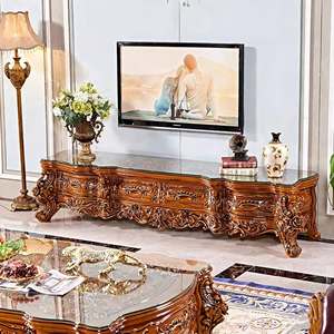 โต๊ะกาแฟไม้เนื้อแข็งสไตล์ยุโรป ตู้ไม้ ชุดโต๊ะมุม ตู้แกะสลักสำหรับห้องนั่งเล่นในบ้าน วิลล่า โรงแรม เฟอร์นิเจอร์สำหรับบ้านและโรงแรม - Product Image 4