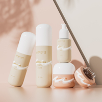NOUVEAU Ensemble unique de bouteilles de toner en verre pour la ligne de soins de la peau de luxe personnalisée en or