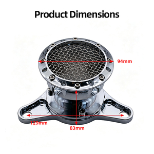 Kit d'admission de filtre à air de style klaxon rétro CNC pour moto Harley XL883 XL1200 1991-2014, nettoyeur d'air noir chromé - Product Image 2