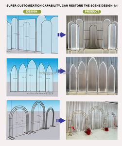Arche de mariage LEDA avec structure métallique et éclairage LED, toile de fond géométrique lumineuse pour événements et décorations de mariage - Product Image 5
