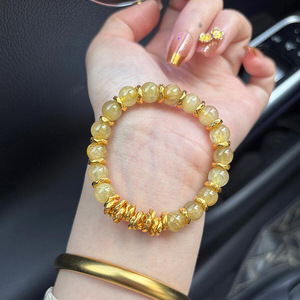 Pulsera de Cristal con Cabello Dorado Estilo Étnico de Lujo Ligero y Exclusivo para Mujer, Inspirada en Caperucita Roja - Product Image 3