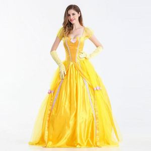 Nueva moda mujer Halloween niñas Cosplay princesa Bale <span class=keywords><strong>La</strong></span> Bella <span class=keywords><strong>y</strong></span> <span class=keywords><strong>La</strong></span> <span class=keywords><strong>Bestia</strong></span> club nocturno <span class=keywords><strong>reina</strong></span> vestido largo disfraces fiesta vestidos - Product Image 5