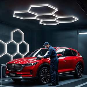 Lámpara de Techo LED Hexagonal para Garaje, Iluminación de Panal, 110V-240V, Moderna, Alto CRI 90, Regulable, 5000K Luz de Día, 264000 Lúmenes - Product Image 1