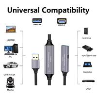 Kabel Ekstensi USB 3.0 Aktif 15m USB Male ke Female Penguat Sinyal untuk Webcam Printer Pemindai Barcode Mobil