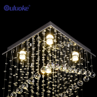 Haute Durabilité De Luxe K9 Cristal Suspendu Pendentif Carré Led Plafond Lustre En Cristal