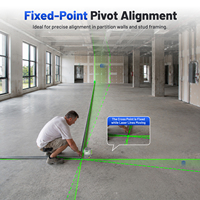 Niveau laser rotatif Huepar Pro GS03CG-BT 3D 12 lignes, kit auto-nivelant 360° avec points croisés fixes et récepteurs