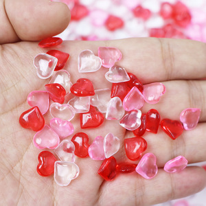 Charmes en lucite en forme de cœur lisses sans trous de 10*10*4 mm, couleur arc-en-ciel, décoratifs pour la fabrication de bijoux en DIY, accessoires, matériaux - Product Image 3