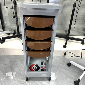 अंतरिक्ष रक्षक बाल सैलून फर्नीचर रोलिंग भंडारण ट्रॉली आधुनिक हेयरड्रेसर कार्ट स्लाइड-आउट दराज और 360 डिग्री स्विस पहियों के साथ - Product Image 5