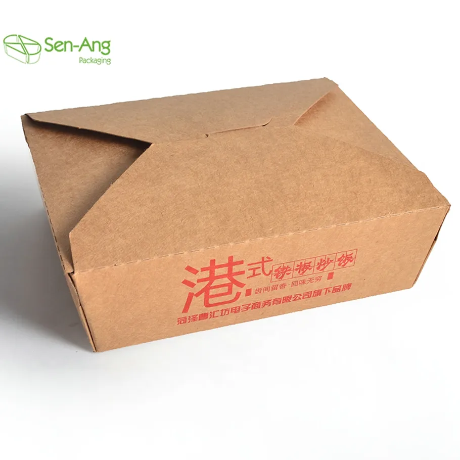 SenAng05 Nieuwe Product Carryout Container Voedsel Sushi Nemen Weg 600Ml 800Ml 1000Ml Kraftpapier Verpakking