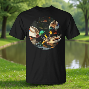 Camiseta Ducks In Park para amantes de los patos con diseño de escena de alimentación - Product Image 3