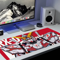 Tapis de souris de jeu surdimensionné RX-0 Mecha Rouge et Blanc, tapis de bureau étendu antidérapant en caoutchouc, tapis de clavier pour bureau et gamer 800x300mm