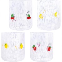Verres en verre soufflé à la main les plus vendus, motifs personnalisés, autocollants de style dessin animé – Acceptez vos propres échantillons d'illustrations, verres à jus créatifs