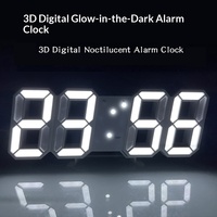 Grande horloge numérique 3D avec alarme et veilleuse, murale, minimaliste, en plastique, thermomètre lumineux, pour salon, haut de gamme