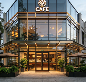 Bâtiments commerciaux modernes en structure acier préfabriquée : Restaurants, Librairies, Cafés, Salles d'étude, Cafés - Product Image 1