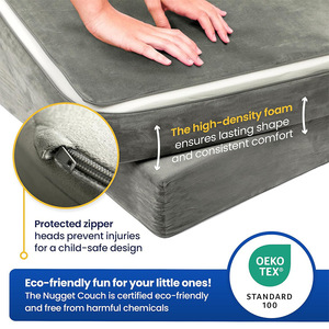 Children's <b>Foam</b> Play Sofa Building <b>Block</b> Set Multi-functional Educational Soft Furniture For Indoor Outdoor Use Gray Color - Product Image 3