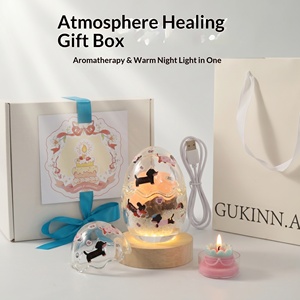 Atmosphere Healing Gift Set Scented <b>Candle</b> With Warm LED Night Light For Indoor Home Decoration Souvenir Business Gift - Product Image 2