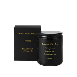 Vela perfumada de cera de soja ecológica, copa de cristal negra brillante, embalaje de estampado dorado dirigido a una mejor legibilidad, motor de búsqueda - Product Image 2