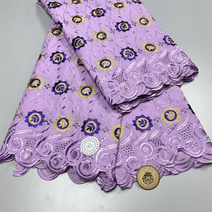 Tessuto di pizzo britannico austriaco merletto voile svizzero 100% cotone voile tessuto africano moda per vestito e stoffa - Product Image 2