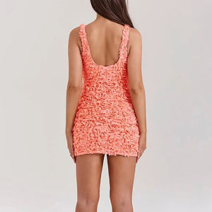 Robe moulante sans manches personnalisable, sexy, à imprimé floral, col en V profond, lavable, pour soirée, vacances, club, mini-robe élégante - Product Image 4