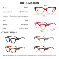 Montures de lunettes en patchwork de couleur bonbon stéréoscopique faites à la main Lunettes optiques en acétate à grande monture