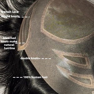 Toupee de Encaje Mono con Base Fina para Hombre, Venta de Fábrica - Product Image 2