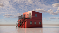 Bâtiment scolaire préfabriqué en panneaux sandwich, maison conteneur mobile avec 2 chambres, écologique et facile à installer