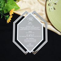 Tarjetas de menú acrílicas de espejo plateado con forma especial creativa personalizada Premium para bodas/Navidad/eventos de fiesta de cumpleaños