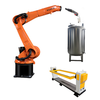 Bras de robot de soudage contrôlé par PLC KUKA, capacités de soudage laser MIG pour tôles d'acier inoxydable, aluminium, garantie 1 an, puissance 4 kW