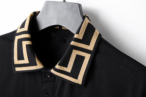 All'ingrosso uomo e donna a maniche corte per Polo maglione tessuto a maglia traspirante con stampa morbida ricamata - Product Image 4