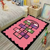 Hop scotch Kinder bereich Teppiche Cartoon Kinderzimmer benutzer definierte Boden teppich Spiel matte für Kinder tanzen für Kindergarten