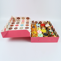 Boîte à donuts jetable en papier de qualité alimentaire, personnalisée avec logo et taille, pour la vente en gros de pâtisseries et de snacks