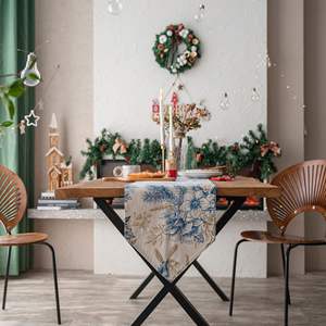 Nuovo arrivo cotone di lusso foglie stampate da tavolo matrimonio <span class=keywords><strong>Runner</strong></span> Green <span class=keywords><strong>Runner</strong></span> da tavola per arredamento - Product Image 5