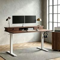 Bureau assis-debout électrique moderne réglable en hauteur, poste de travail ergonomique motorisé pour ordinateur, idéal pour le bureau à domicile et la chambre.