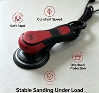Professional K9805 Brushless Orbital Sander 500W 6-Speed Variable Speed 150mm Disc Constant-Speed Design Electric Sander