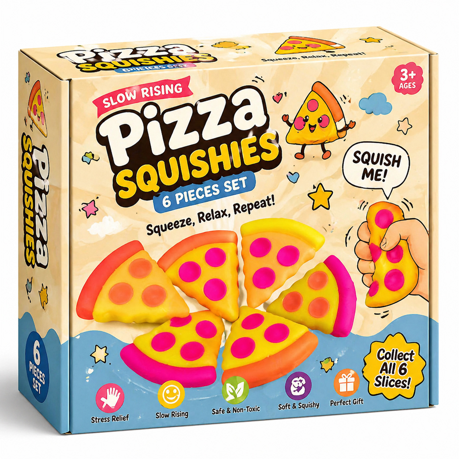 Pizza squeeze toy set