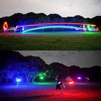 Disque Volant LED Rechargeable OEM ODM pour Camping, Fêtes et Plage, Couleurs et Luminosité Réglables, Jouet Volant LED