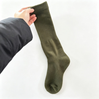Chaussettes hautes vert olive épaisses, semelle en tissu éponge, respirantes et côtelées, pour bottes de randonnée et trekking