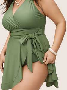 Лидер продаж, бикини больших размеров для толстых женщин, модные сексуальные цельносекательные купальники - Product Image 4