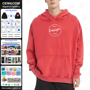 Custom Blank High Quality Loose Fit Cotton Polyester Blend Classic Style Hoodie <b>Men's</b> Autumn Vintage Acid Wash Hoodie - Product Image 1