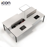 Espace ouvert moderne Coworking table de bureau modulaire poste de travail mobilier de bureau 4 6 places personnel poste de travail