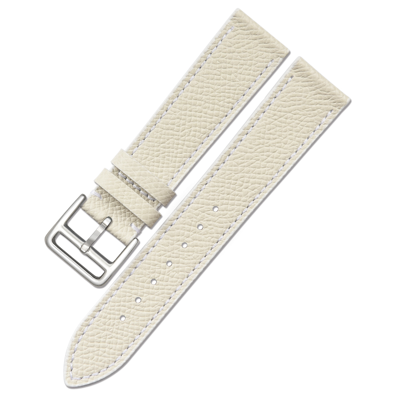 Fashionable Milk White Thin Oil Edge French Calf Leather Watch Strap Hot Sales High Quality Watch Genuine Straps