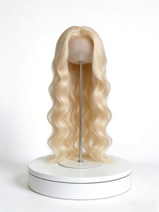 Perruque Jerry Curly en cheveux humains et synthétiques mélangés, texture <span class=keywords><strong>africaine</strong></span>, 13*4/13*6/360 Full Lace, densité HD, vente en gros, perruque mixte cheveux humains et synthétiques - Product Image 2