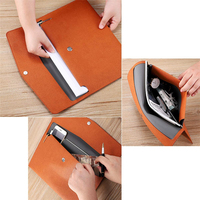 Carpeta de Archivos A4 de Cuero PU SAKANU, Portadocumentos Impermeable con Impresión UV, Estuche Tipo Sobre con Cierre a Presión, Origen China