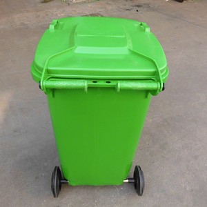 Outdoor Trash Can 120L <b>Plastic</b> Rectangular With Lid And Wheels For Recycling - Product Image 4