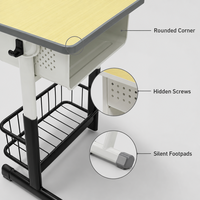 Ensemble table et chaise d'étude pour enfants, bureau et chaise ergonomiques pour étudiants à domicile, ensemble de bureau d'étude pour enfants réglable