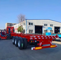 Semi-remorque châssis porte-conteneurs 3 essieux 20 pieds 40 pieds à bas prix, capacité de charge 45 000 kg