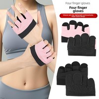 Gants de fitness unisexes à fermeture magnétique, antidérapants, demi-doigts, design quatre doigts, absorbants la transpiration, respirants, en polyester