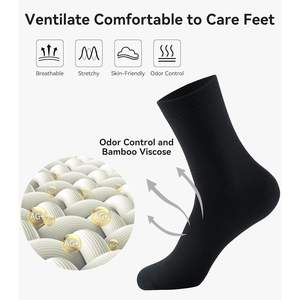Chaussettes habillées pour hommes personnalisées en viscose de bambou, anti-humidité, unies, douces, respirantes, décontractées, lot de 6 paires - Product Image 4