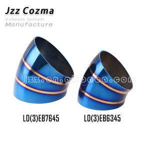 Coude d'<span class=keywords><strong>échappement</strong></span> <span class=keywords><strong>45</strong></span> degrés pour main courante d'escalier, connecteur coloré bleu, en acier inoxydable - Product Image 2