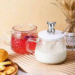 <b>Bear</b> Lid Mug Hand Gift Glass Water <b>Bottle</b> Coffee Cup Mug Coffee Household Tea Juice Cup Mugs With Spoon - Product Image 4